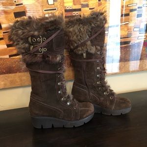 ALDO suede and faux fur boot